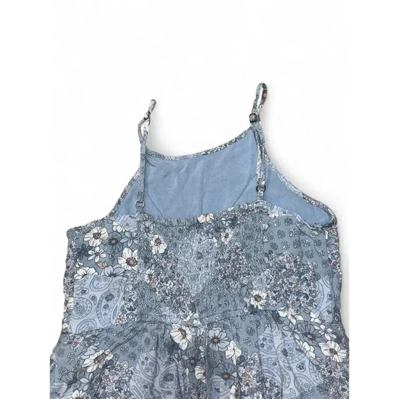 Abercrombie Kids Girls Floral Blue Tank Romper Pockets 13/14 - Picture 7 of 8